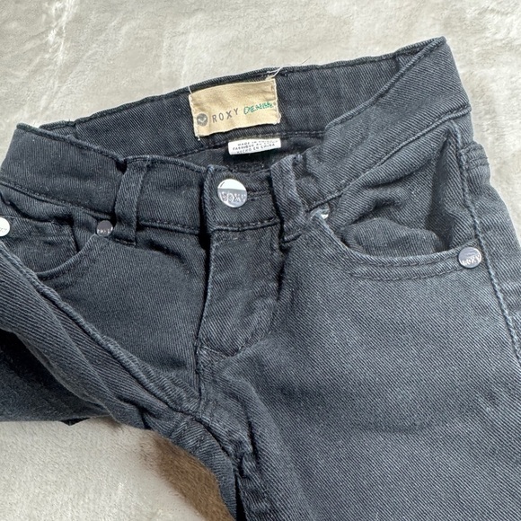Roxy Quiksilver Girls Black Skinny Cotton Blend Zipper Fly Jeans Size 2T - Picture 3 of 15
